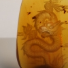 缅甸金棕珀阴雕辰龙吊坠-红掌柜
