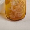 天然缅甸金棕珀阴雕辰龙吊坠-红掌柜