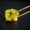 金珀玫瑰花套链 - 红掌柜珠宝