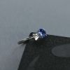 白金镶钻蓝宝石戒指-红掌柜