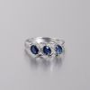 18K白金镶钻蓝宝石戒指-红掌柜