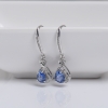 斯里兰卡蓝色蓝宝石刻面耳坠-红掌柜