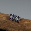 18k白金蓝色蓝宝石刻面耳钉 - 红掌柜