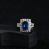 18K皇家蓝蓝宝石刻面戒指-红掌柜