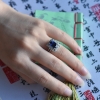 斯里兰卡蓝宝石刻面戒指-红掌柜