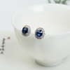 蓝宝石刻面耳钉-红掌柜