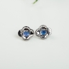 18k天然蓝宝石刻面耳钉-红掌柜