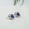 斯里兰卡皇家蓝蓝宝石刻面耳钉-红掌柜