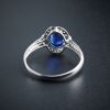 18K金镶钻斯里兰卡蓝宝石戒指-红掌柜