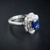 金镶钻斯里兰卡天然蓝宝石戒指-红掌柜