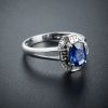 金镶钻斯里兰卡天然蓝宝石戒指-红掌柜