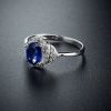 18K金镶钻天然蓝宝石戒指-红掌柜