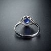 18K金镶钻斯里兰卡蓝宝石戒指-红掌柜