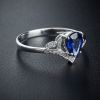 金镶钻斯里兰卡天然蓝宝石戒指-红掌柜