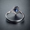 18K金镶钻斯里兰卡蓝宝石戒指-红掌柜