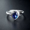 18K金镶钻斯里兰卡天然蓝宝石戒指-红掌柜