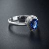 金镶钻斯里兰卡天然蓝宝石戒指-红掌柜