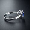 18K金镶钻天然蓝宝石戒指-红掌柜