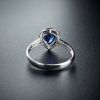 18K金镶钻斯里兰卡蓝宝石戒指-红掌柜