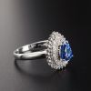 金镶钻斯里兰卡天然蓝宝石戒指-红掌柜