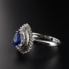 18K金镶钻天然蓝宝石戒指-红掌柜