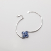 斯里兰卡天然18K金镶钻蓝色蓝宝石手环 - 红掌柜