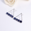 镶钻蓝色蓝宝石耳钉-红掌柜