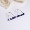 蓝色蓝宝石耳钉-红掌柜