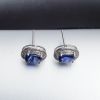 斯里兰卡天然蓝宝石耳钉-红掌柜