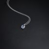 18K金镶钻斯里兰卡天然蓝宝石项链-红掌柜