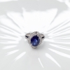 Pt深蓝色蓝宝石戒指-红掌柜