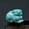 湖北天然高瓷高蓝绿松石貔貅小摆件-红掌柜