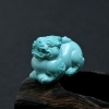 湖北高瓷高蓝绿松石貔貅小摆件-红掌柜