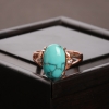 银镶高瓷铁线蓝绿松石戒指-红掌柜
