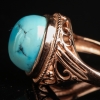 高瓷铁线蓝绿松石戒指-红掌柜