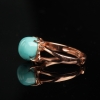 湖北银镶中高瓷铁线蓝绿松石戒指-红掌柜