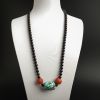 湖北天然绿松石桶珠项链 - 红掌柜