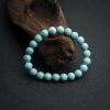 8mm中高瓷铁线蓝绿松石手串-红掌柜