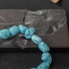 中高瓷铁线蓝绿松石随形单圈手串-红掌柜