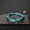 天然中高瓷铁线蓝绿松石随形单圈手串-红掌柜