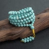 高瓷铁线蓝绿松石佛珠-红掌柜