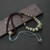 铁线蓝绿绿松石车轮珠锁骨链-红掌柜