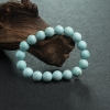 天然蓝绿松石单圈手串-红掌柜