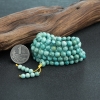 高瓷铁线蓝绿绿松石佛珠-红掌柜