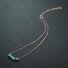 18K金镶高瓷铁线蓝绿松石项链-红掌柜