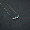 18K金镶铁线蓝绿松石项链-红掌柜