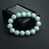 13mm中高瓷铁线浅蓝绿松石单圈手串-红掌柜