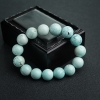 中高瓷铁线浅蓝绿松石手串-红掌柜