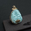 金镶钻中高瓷浅蓝绿松石佛吊坠-红掌柜