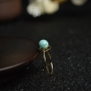 金镶中高瓷蓝绿绿松石戒指-红掌柜